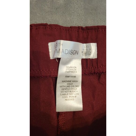89th and Madison Burgundy Comfort Waist Pants - Picture 3 of 3